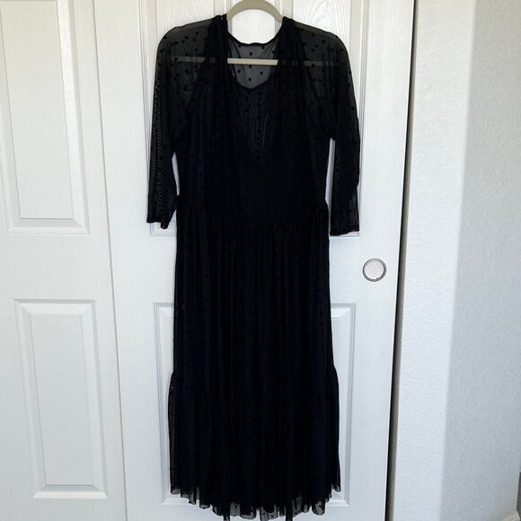 Torrid Black Mesh Polka Dot Dress - Picture 1 of 3